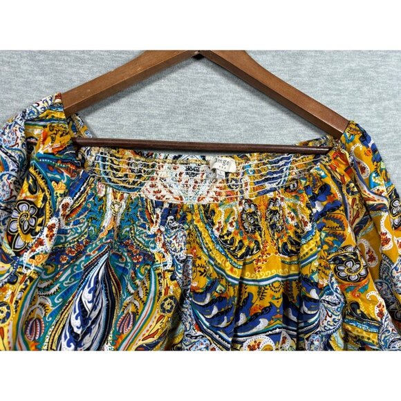 Umgee Womens Colorful Boho Style Blouse‎ Tassels Size L - Picture 4 of 7